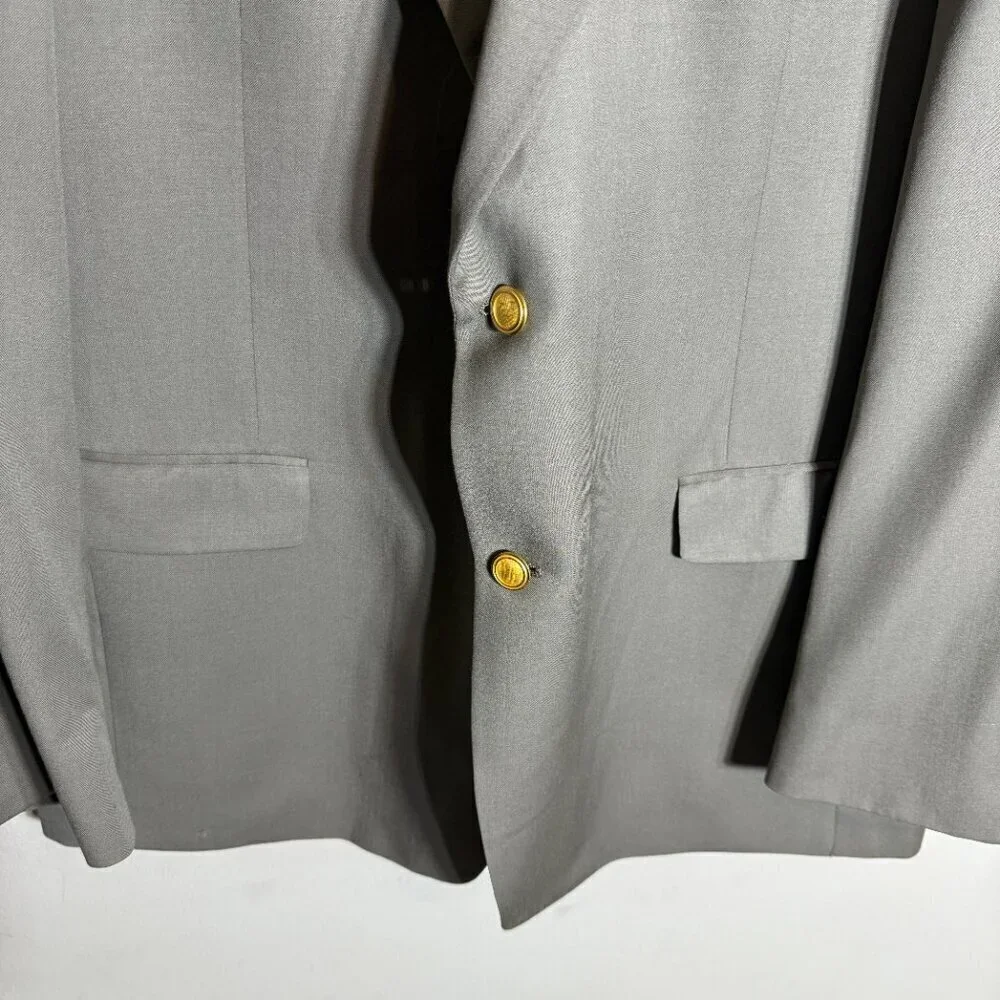 Hart Schaffner Marx Wool Sport Coat Jacket Blazer Men's 46L Tan Gold Trumpeter